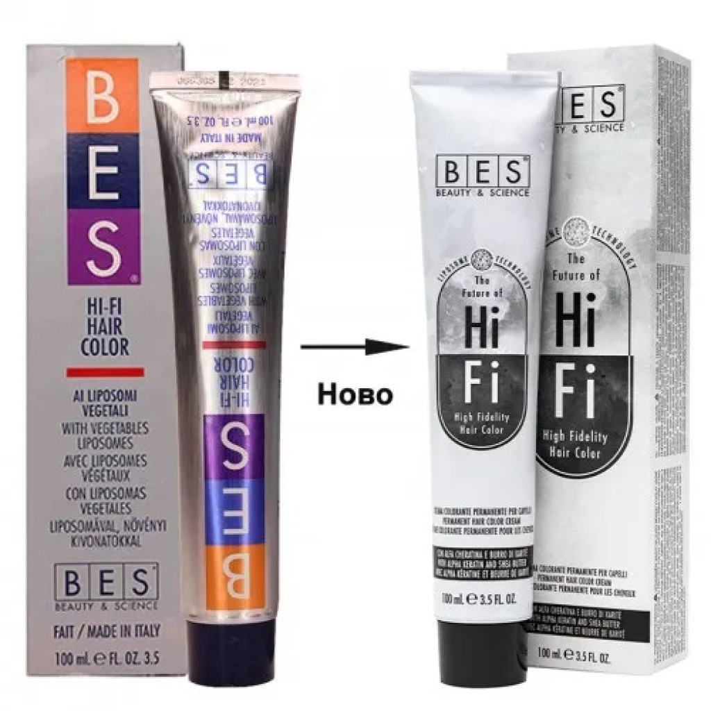 Боя за коса с растителни липозоми и кератин BES HIFI Hair Color 100ml